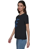 Karl Lagerfeld Paris Women's Bonjour Crewneck Tee