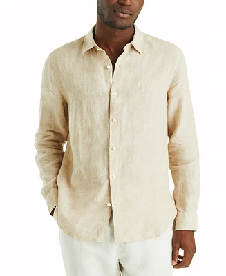 Nautica Men's Linen Solid-Color Classic-Fit Long-Sleeve Shirt