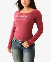 True Religion Women's Arch Logo Scoop Neck Top