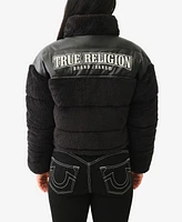 True Religion Women's Sherpa Yoke Long Sleeve Jacket