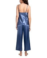 Linea Donatella Women's Flying Garden Cropped Satin Pajama Set