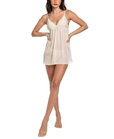 Linea Donatella Women's 3pc Wrap, Babydoll Chemise & Thong Set