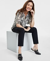 Jm Collection Women's Printed Split-Neck Blouse, Exclusively at Macy's