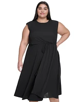 Dkny Plus Jewel-Neck Sleeveless Midi Dress