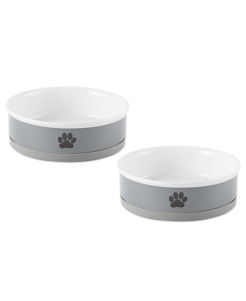 Bone Dry Paw Print Pet Bowl Set/2