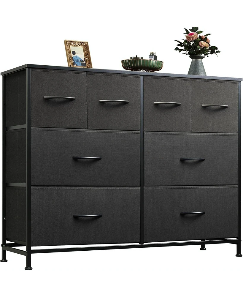 Wlive Dresser for Bedroom with 8 Drawers Wide Fabric Storage and Organization Chest of Living Room Closet Hall