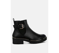 London Rag Antorin Chunky Buckle Detail Ankle Boots