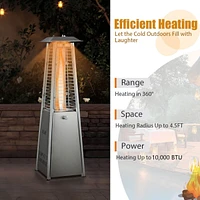 Costway 35'' Portable Tabletop Pyramid Patio Heater Stainless Steel Propane gas 9500 Btu