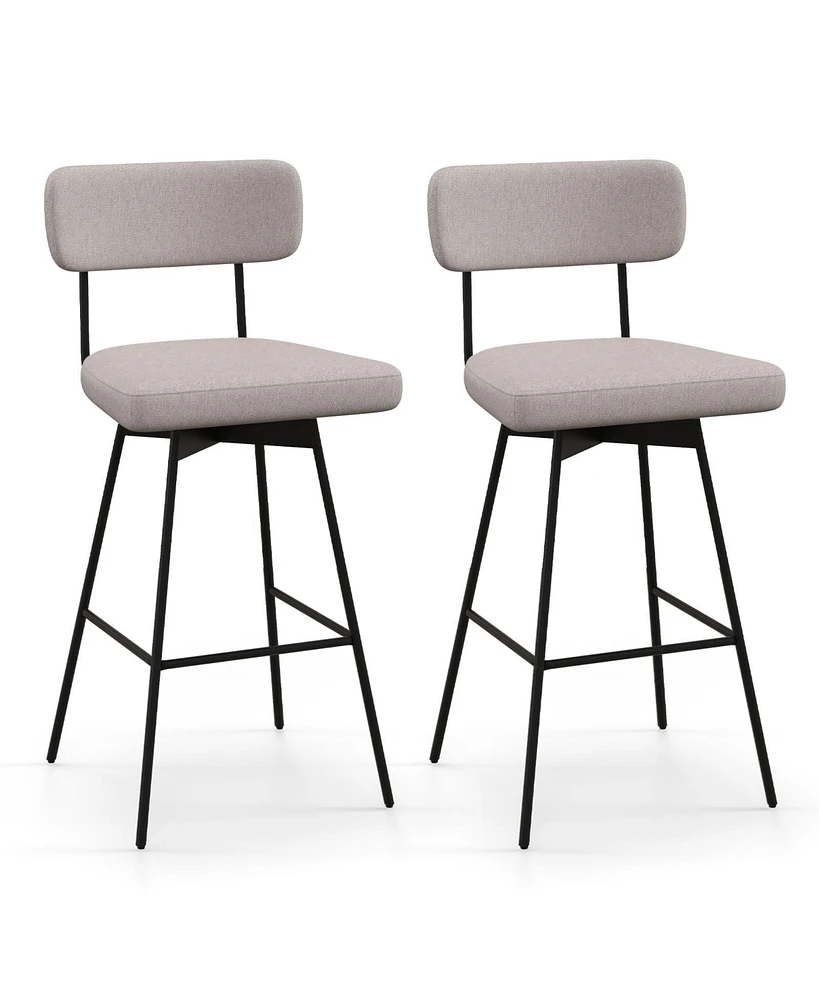 Gouun 25 Inch Counter Height Upholstered Swivel Bar Stool Set of 2