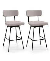 Gouun 25 Inch Counter Height Upholstered Swivel Bar Stool Set of 2