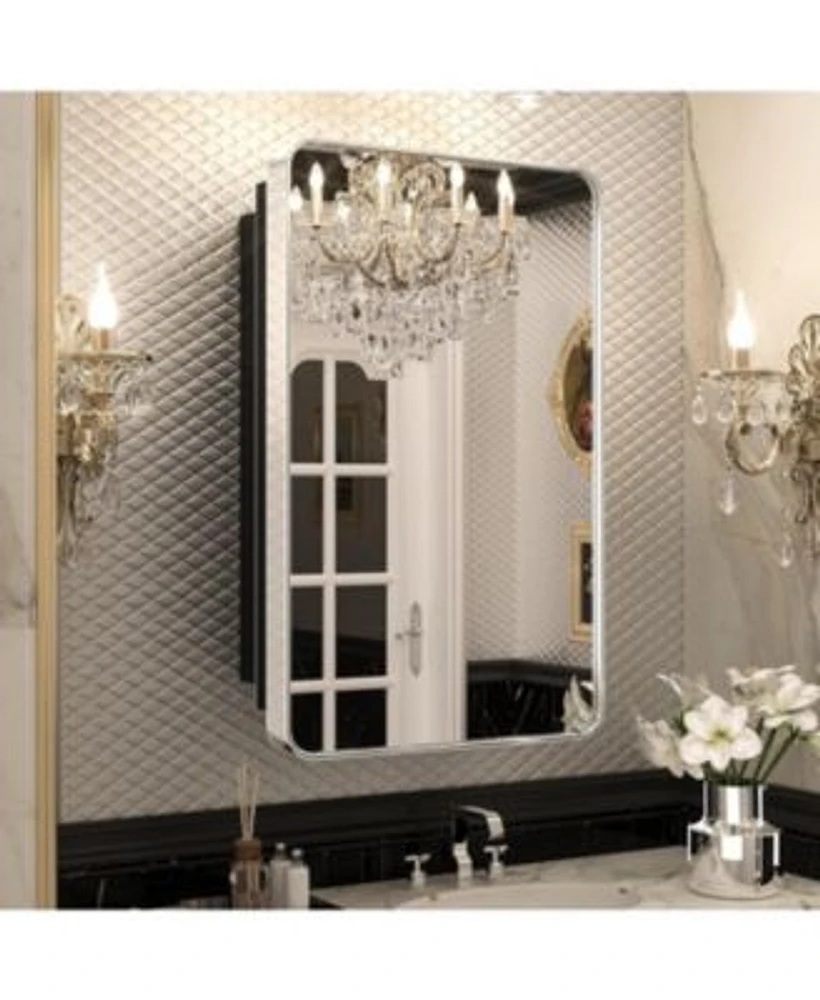 keonjinn Rectangle Recessed Medicine Cabinet with Shelves