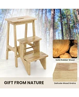 Gouun Boys 3-in-1 Rubber Wood Step Stool with Convenient Handle