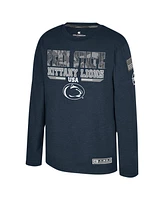 Colosseum Big Boys and Girls Heather Navy Penn State Nittany Lions Oht Military Appreciation Oorah Long Sleeve T-Shirt