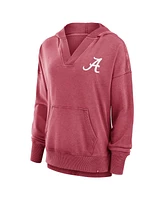 Fanatics Women's Crimson Alabama Tide Initiative Snow Wash French Terry V-Neck Pullover Hoodie