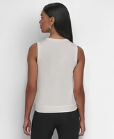 Dkny Women's Mixed-Media Sleeveless Sweater