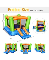 Gymax Inflatable Bounce House Kids Jumping Playhouse Indoor & Outdoor Without Blower