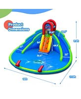 Gymax Inflatable Waterslide Wet & Dry Bounce House w/Upgraded Handrail Blower Excluded