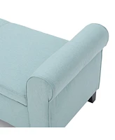 The Pop Home 50" Upholstered Storage Ottoman Bench with Rolled Arms, Storage for Small Spaces-The Pop Home