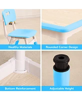 gaomon Kids Table and Chairs Set, Toddler Height Adjustable Desk With Graffiti Desktop, Arts & Crafts Seats, Non-Slip Legs, Max 300lbs