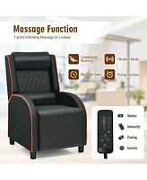 Gouun Massage Gaming Recliner Chair with Headrest Adjustable Backrest for Home Theater