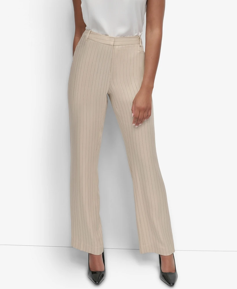 Dkny Women's Pinstriped Modern-Fit Straight-Leg Pants