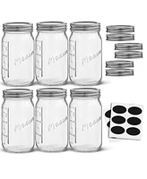 JoyJolt Regular Set of 6 Mason Jars with Airtight Lids