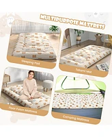 Gouun Foldable Futon Mattress with Washable Cover and Carry Bag for Camping-Twin Size