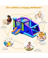 Gymax Inflatable Bouncer Alien Bounce HouseKids Jump Slide Ball Pit w/ 480W Blower