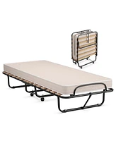 Gouun 75 x 31.5 Inch Folding Guest Bed with Memory Foam Mattress for Adult