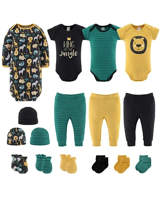 the Peanutshell Baby Boys Layette Gift Set Boys, King of Jungle, 16 Essential Pieces