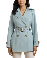 Lauren Ralph Women's Short Double-Breasted Belted Trench Coat