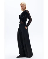 Nocturne Women's Pleated High-Waisted Pants