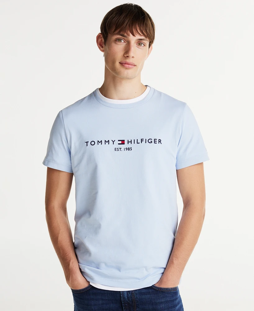 Tommy Hilfiger Men's Embroidered Logo Slim-Fit Crewneck T-Shirt