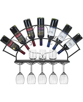 Sorbus 7-Bottle Wine & Stemware Wall Rack: Stylish Storage & Easy Access for Your Wine Essentials