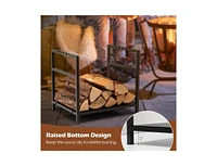 Gouun Firewood Log Rack with Unique Handle and Raised Feet