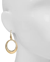 Patricia Nash Gold-Tone Crystal Pave Open Circle Drop Earrings