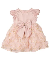 Rare Editions Baby Girls Soutache Foil Mesh Social Dress