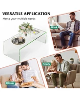 Gouun 42 x 19.7 Inch Tempered Glass Table with Rounded Edges