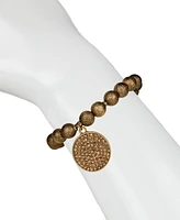 Patricia Nash Gold-Tone Dark Crystal Disc Beaded Stretch Bracelet