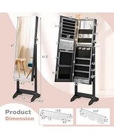 Gouun Freestanding Jewelry Cabinet with Full Length Hd Mirror