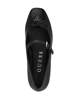 Guess Women's Kayra Square Toe Mary Jane Bow Ballet Flats