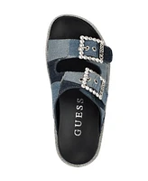 Guess Women's Funzya Embellished Double Band Footbed Sandals