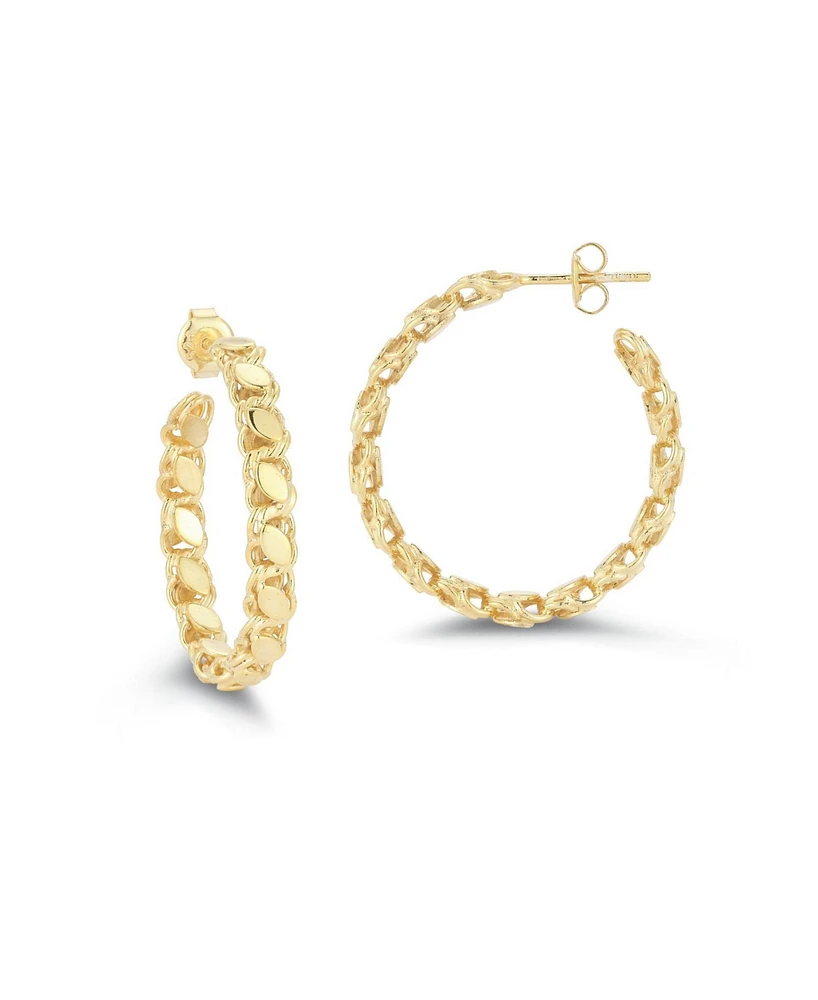 Rachel Zoe 14K Gold Plated Sterling Silver Chain Link Large Hoop Earrings