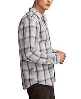 Lucky Brand Men's Plaid One Pocket Poplin Long Sleeve Shirt