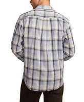 Lucky Brand Men's Plaid One Pocket Poplin Long Sleeve Shirt