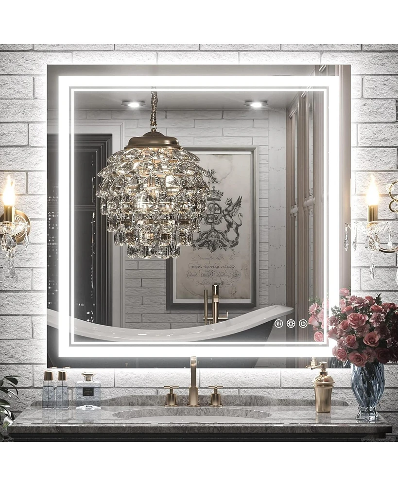 keonjinn Led Bathroom Mirror with Frontlit and Backlit