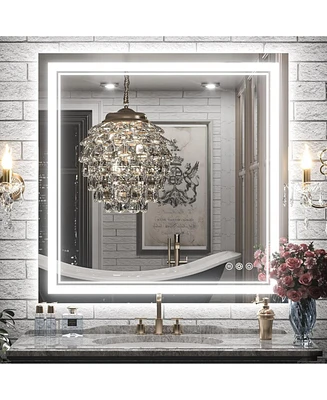 keonjinn Led Bathroom Mirror with Frontlit and Backlit