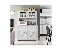 gaomon Kitchen Pantry Cabinet with Microwave Stand, Freestanding Hutch Cabinet with Buffet Cupboard