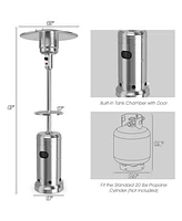 Gouun Outdoor Heater Propane Standing Lp Gas Steel with Table and Wheels