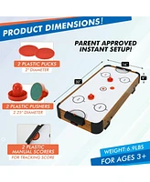 Sugift Table Top Air Hockey Table for Kids, 32in Mini Tabletop Air Hockey Game with Electric Motor Fan, 2 Pushers and 2 Air Hockey Pucks